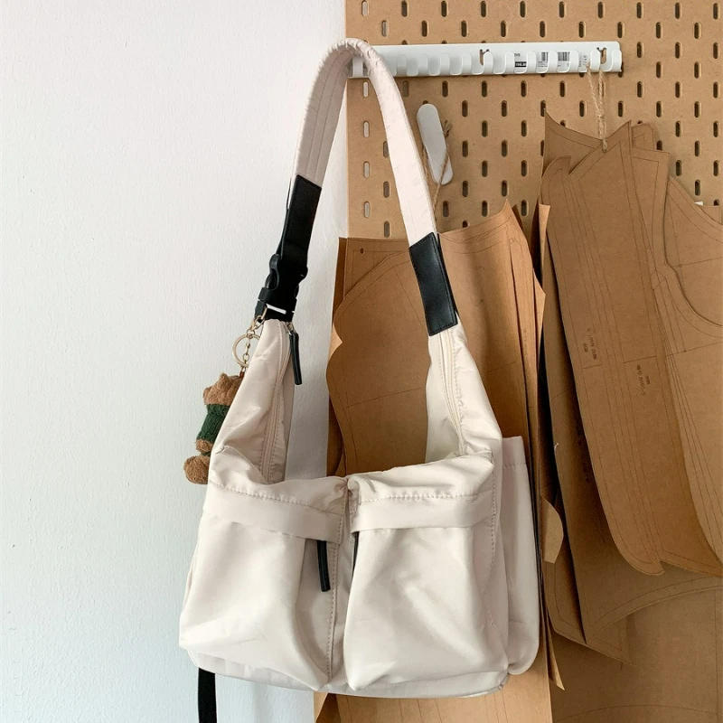 

Модная нейлоновая сумка через плечо, большая вместительная сумка-хобо унисекс, сумка через плечо в корейском стиле, удобные и универсальные текстурные сумки-хобо