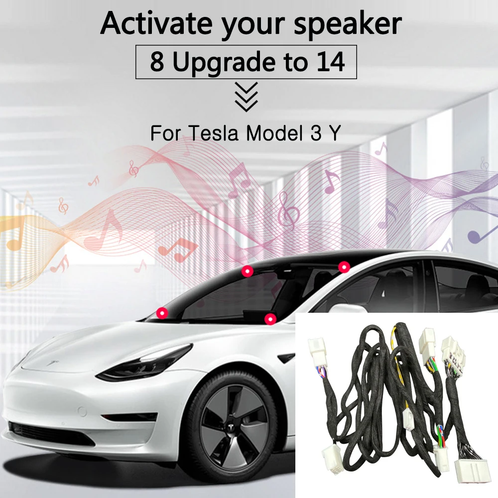 For TESLA MODEL 3 2018-23 Interior Modification Accessories Audio Activation Upgrade Modification Speaker Cable Lossless upgrade