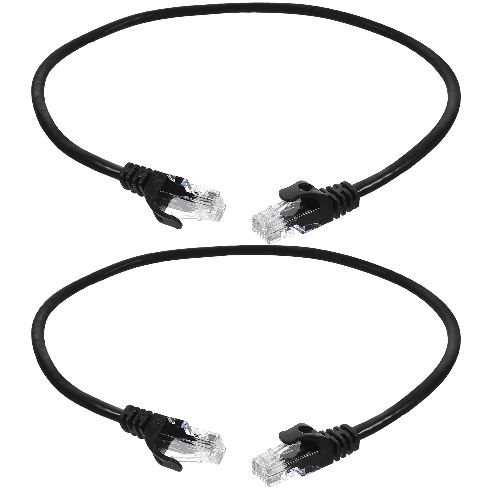 

2pcs 0.5M Black Cat6 Gigabit Ethernet Cable Patch Cord High Speed LAN Wire for Home Router Computer Non Shielded