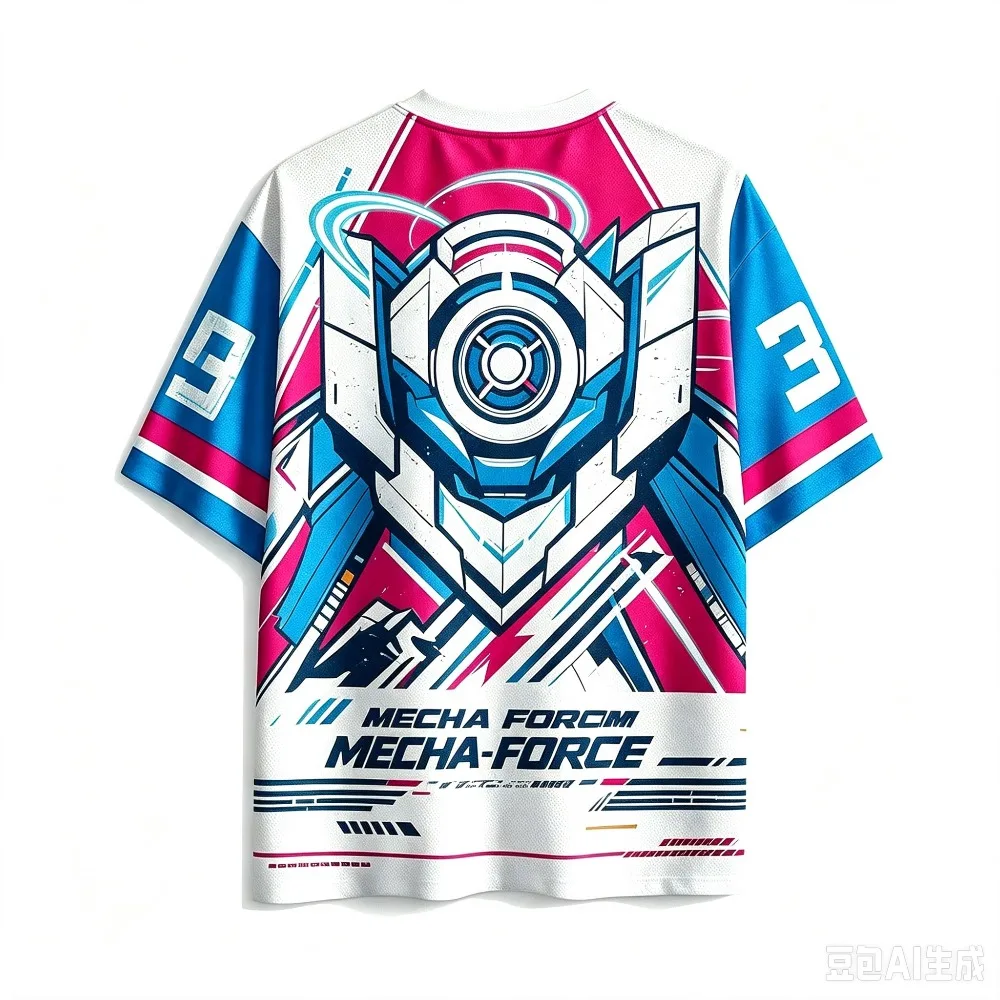Family Matching Outfits Mecha Robot Graphic Printed T‑shirt Mesh Breathable Casual Fashion Short Sleeve Hip Hop Street Sport Tee