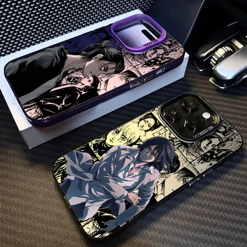 Anime Attacco giapponese su Titano Eren Yeager Coque per Apple iPhone 17 Air 16e 16 14 15 13 11 Pro Max Plus 12 Pro Custodia Cover per telefono