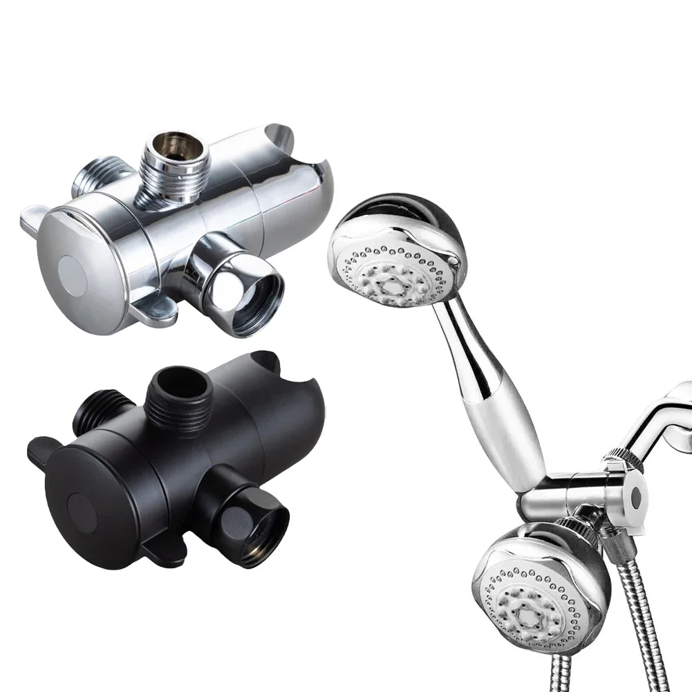 3-Way ABS Bathroom Shower Head Diverter Valve Sprayer Mount Water Separator Shower Diverter Valve  Redirect Water Flow