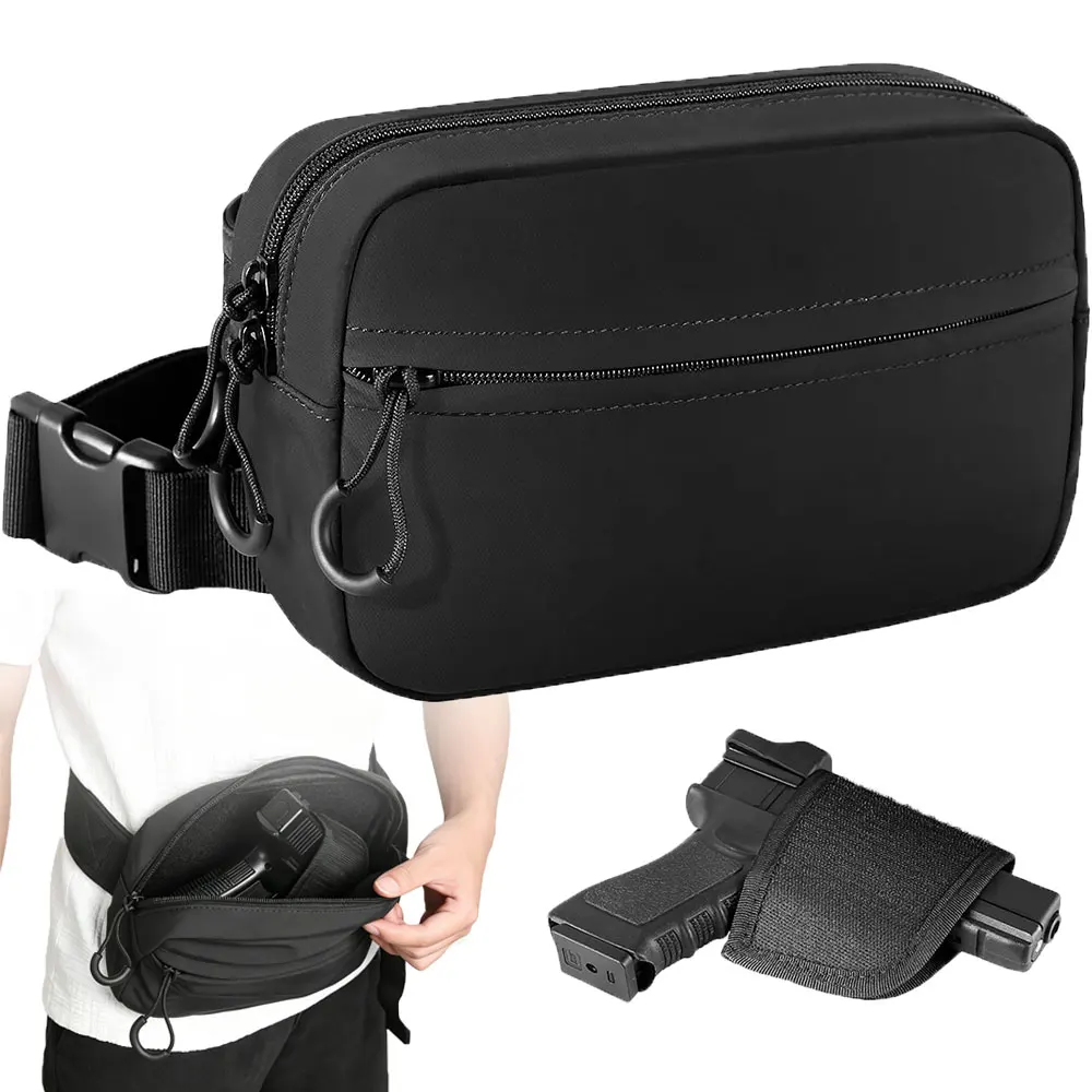 Gun Bag Concealed Carry Waist Bag Tactical Fanny Pack With Holster Pistol Pouch Crossbody EDC Handgun Bag For Hunting Hiking