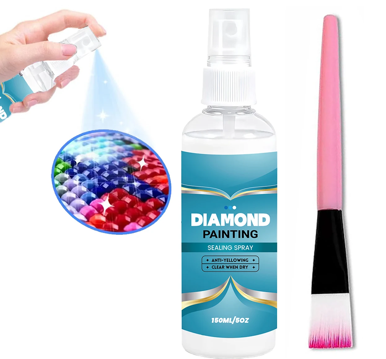 150ml Stone Art Sealer Spray Quick Dry Sealant for Stone Painting Craft Art And Craft Tools, Additions Diamond Painting Sealant