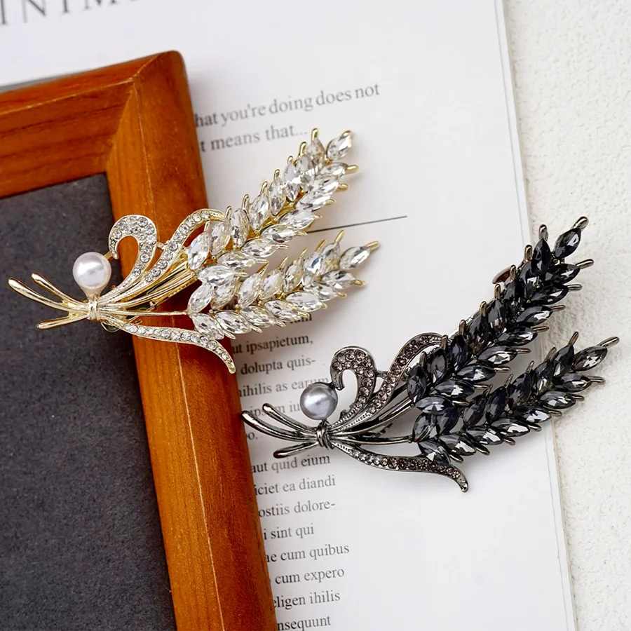 Korean version of flower crystal spring hair clips for women\'s fashion retro elegant ponytail horizontal chuck headdress jewelry