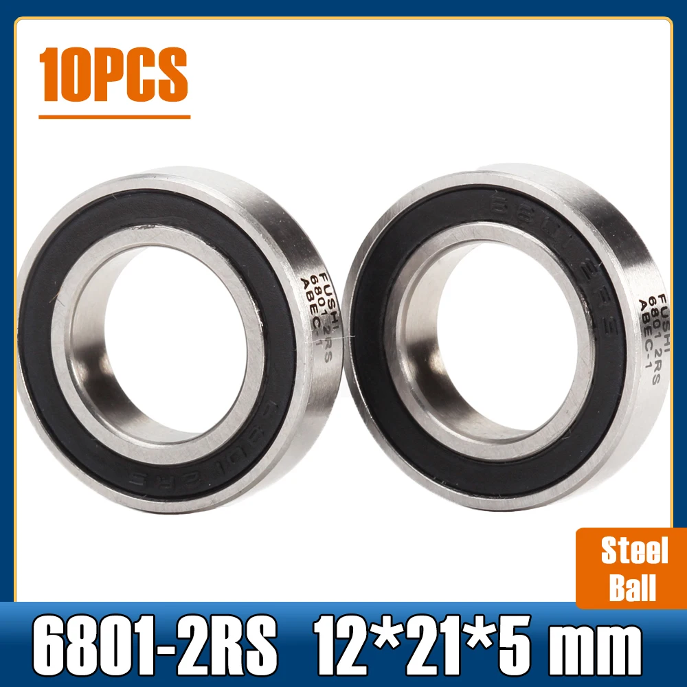 6801 2RS Bearing 12*21*5 Mm (10 Stuks) metric Dunne Gedeelte 61801RS 6801 Rs Kogellagers 6801RS