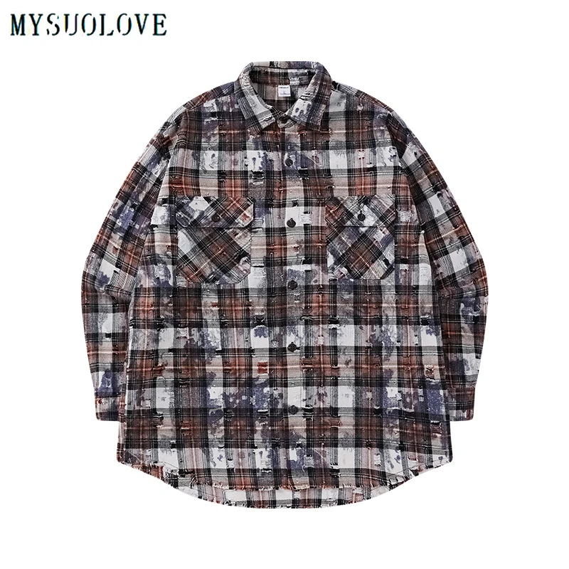 

MYSUOLOVE All Season Irregularly furred Shirt Fashion Holes for men and women