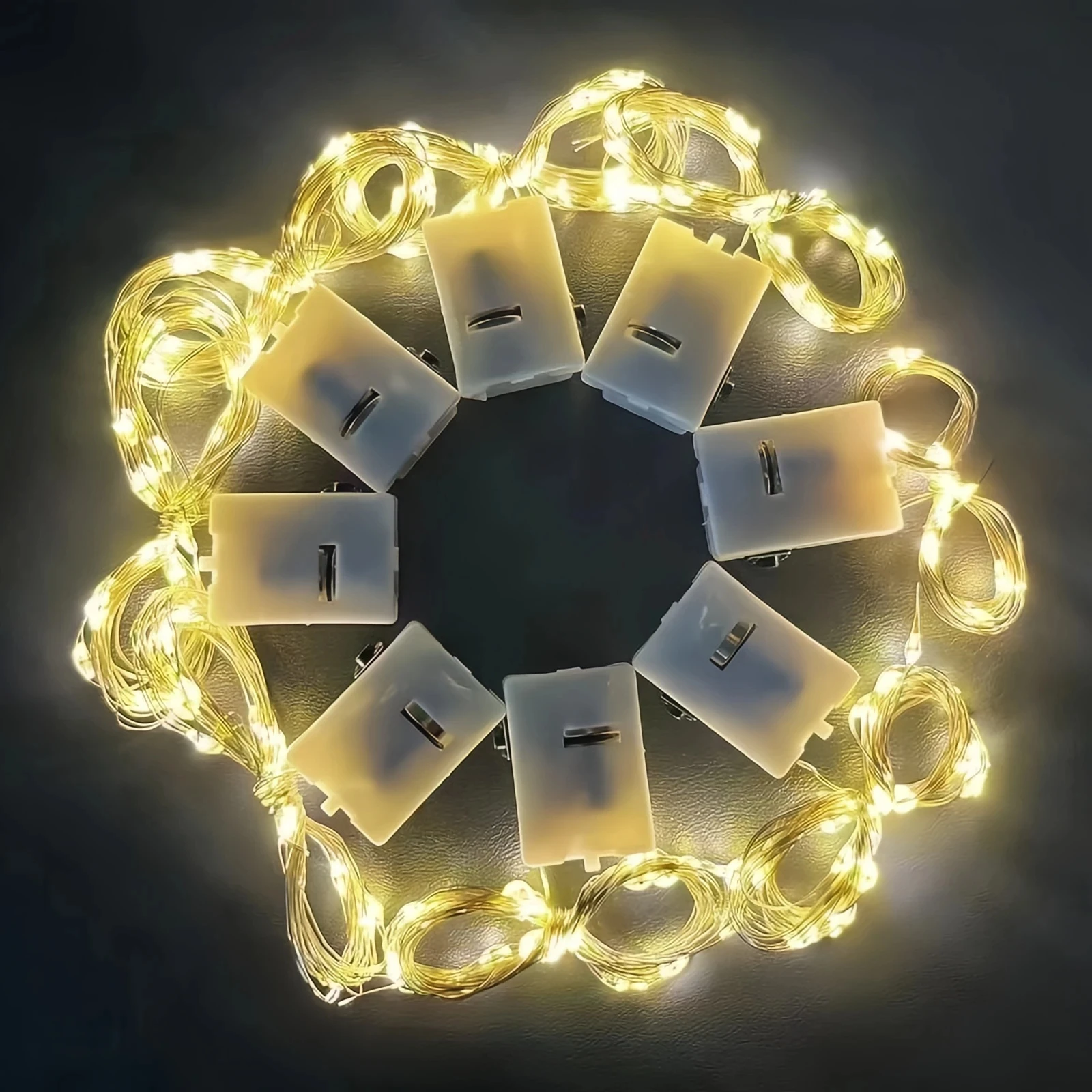 10pcs Fairy Atmosphere Light String Buckle Battery Light Home Decoration Living Room Garden Christmas Wedding Decoration Wreath