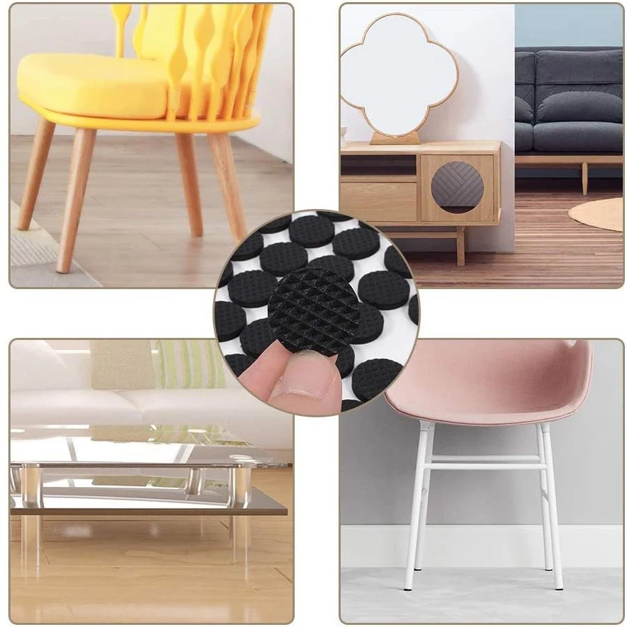 ABHI-Anti Slip Furniture Pad Self Adhesive Round Non Slip Thickened Feet Floor Protectors For Desk Table Chair Sofa