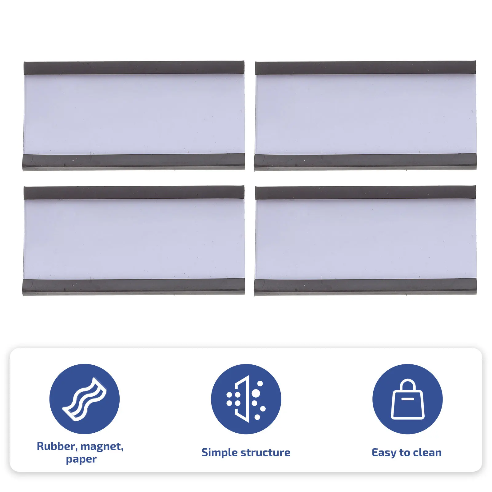 

60 Set Card Type Tag Clip Magnetic Holders with Films and Protectors Shelf Channel Labels Racks Protective Clear Plastic