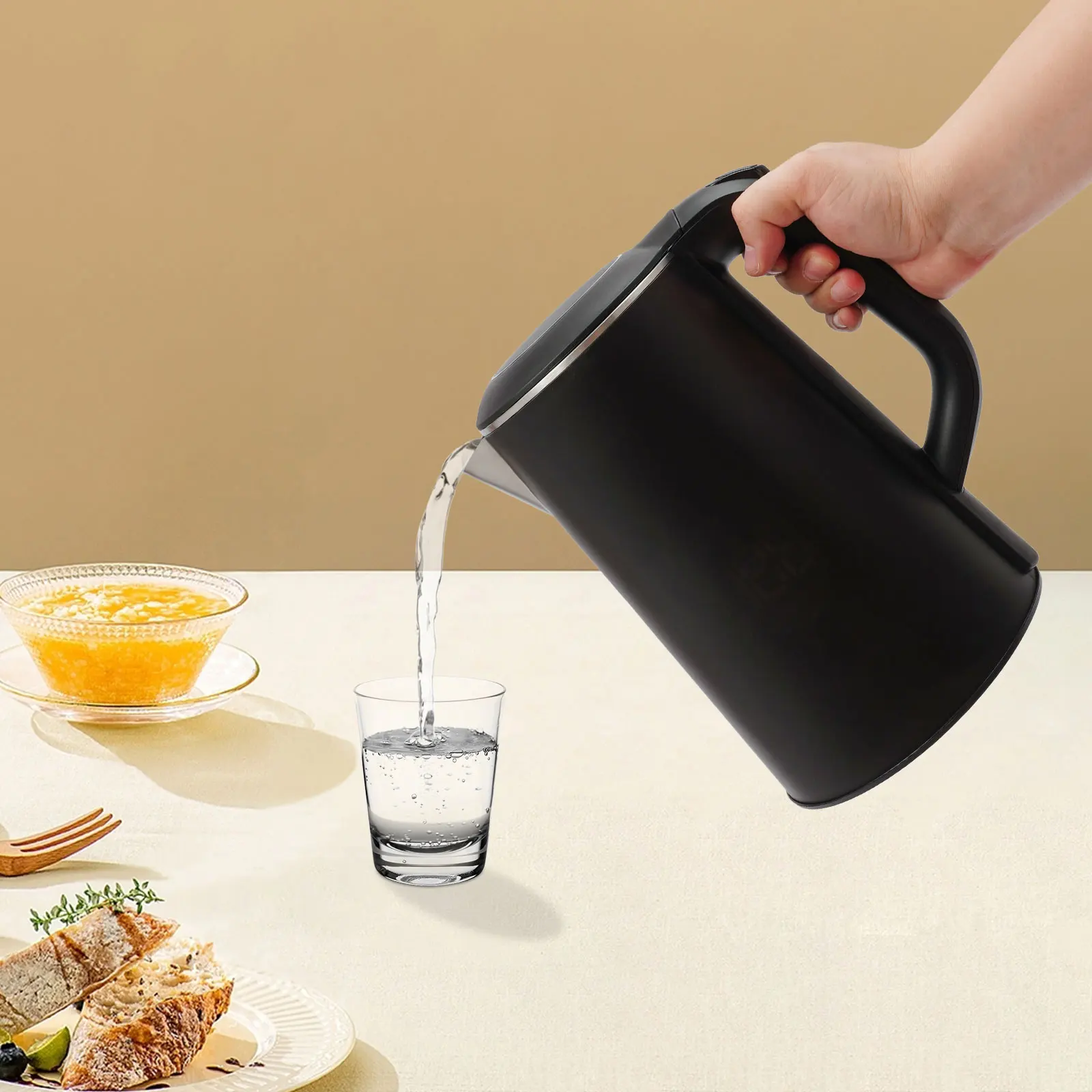 غلاية كهربائية للتحكم الذكي بقدرة 1500 وات، جهاز تسخين غلاية إبريق الشاي 1.5 لتر 45-100 ℃   للمطابخ والمقاهي والمكاتب