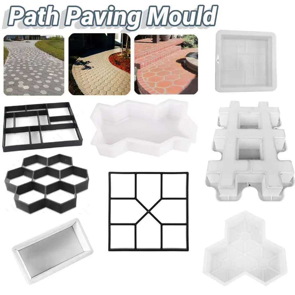 Reusable Garden Pavement Mold DIY Manually Paving Cement Brick Path Maker Road Concrete Mold Garden Walk Pavement Concrete Mould