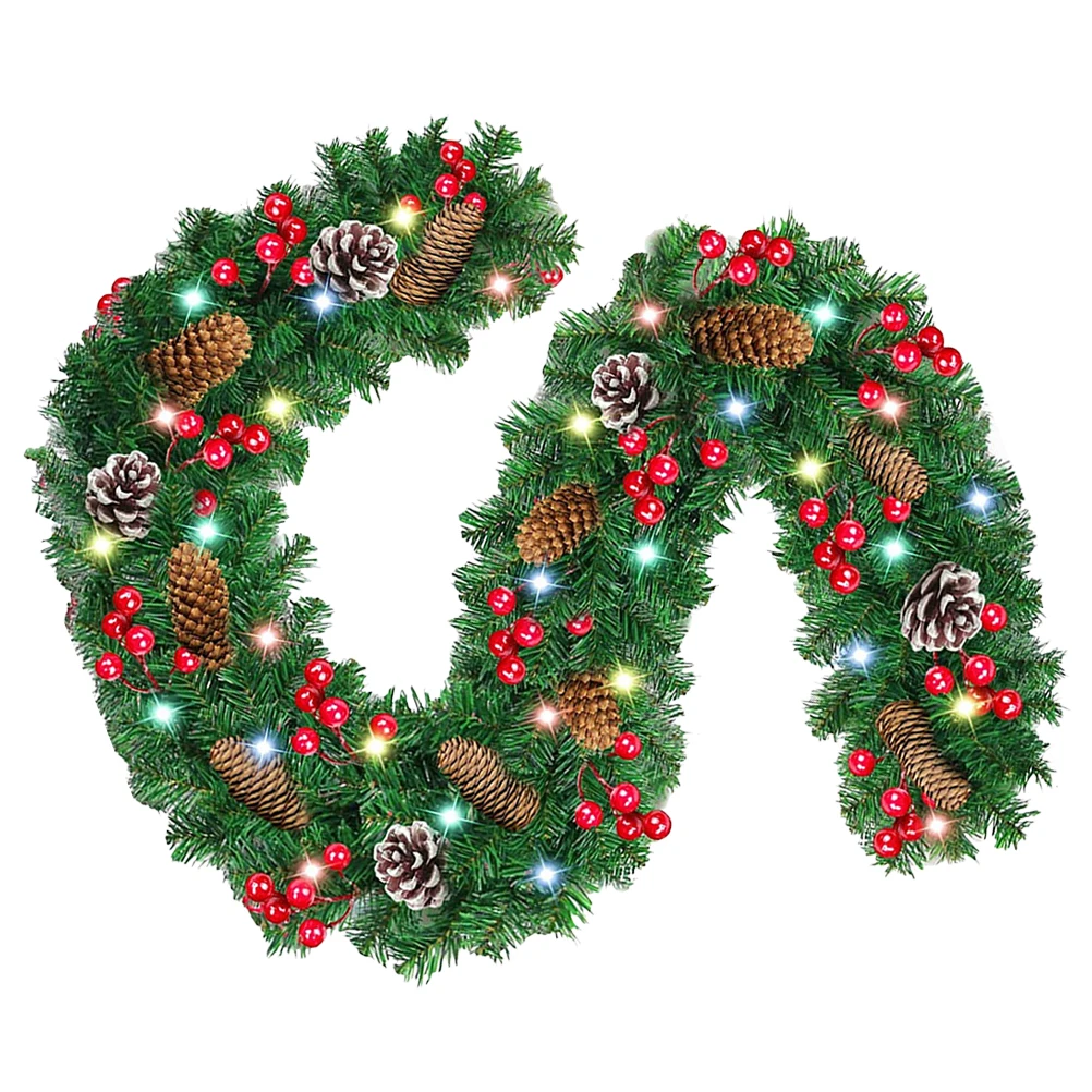 

Luminous Rattan Decor Xmas Party Hanging Door Ornament Festival Wall Decoration Creative Lighted Rattan Stain Hanging For Home
