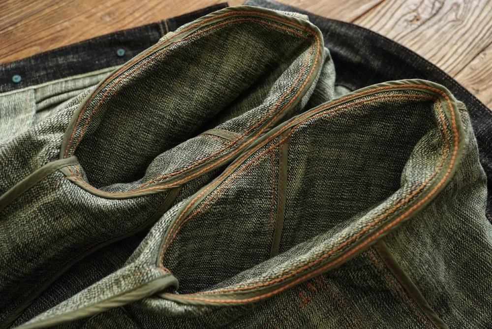 Sauce Zhan Men's Denim Jacket 20oz Heavyweight Selvedge Denim Slub Yarn Double-Dyed Year of The Snake Edition Loose Fit
