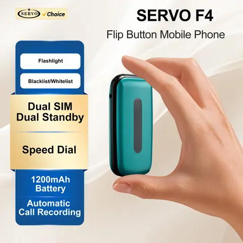 서보 F4 플립 버튼 휴대폰 2 SIM 대기 속도 다이얼 통화 녹음 토치 진동 블랙리스트 2G GSM 접이식 휴대폰