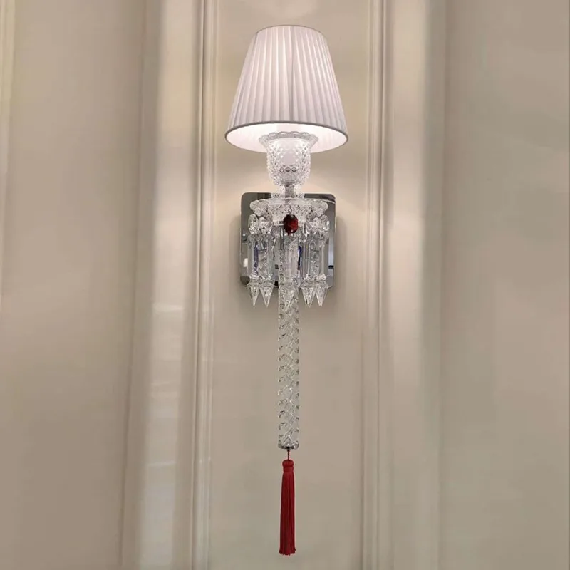 Creative Red tail crystal Wall lamp  for Home Hotel Living Room Stair Aisle Bedroom Long indoor  KTV Bar Wall lighting Fixture