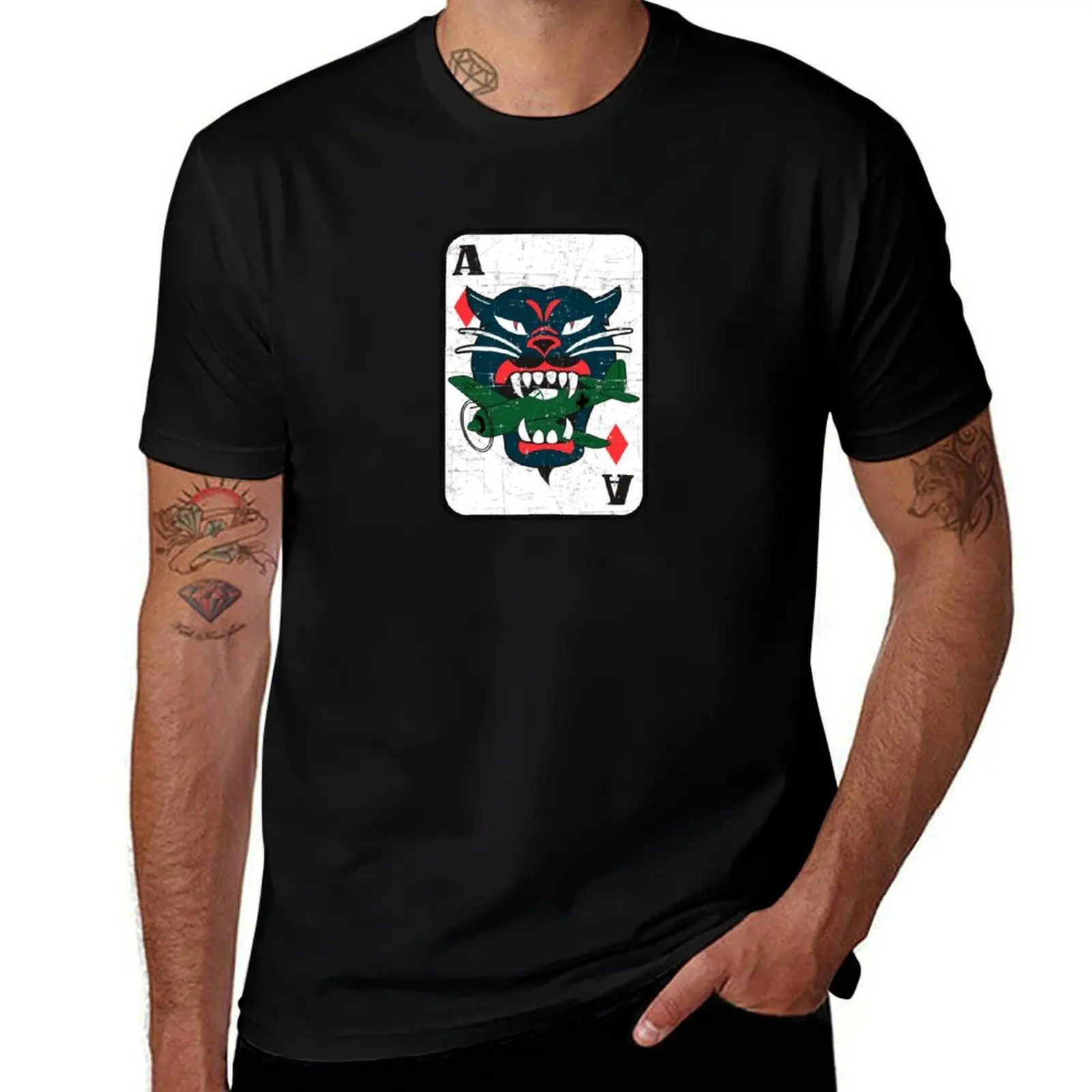 P-47D Thunderbolt - Lt Cecil O. Dean - Nose Art - 317th FS/325th FG Grunge Style T-Shirt Lightweight Casual Summer T-Shirt