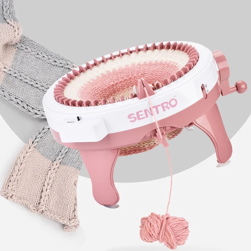 Children DIY Knitting Machine Star Cylinder Wool Knitting Machine Handmade Hand Cranked Weaving Toy Creative Games Craft Kit
