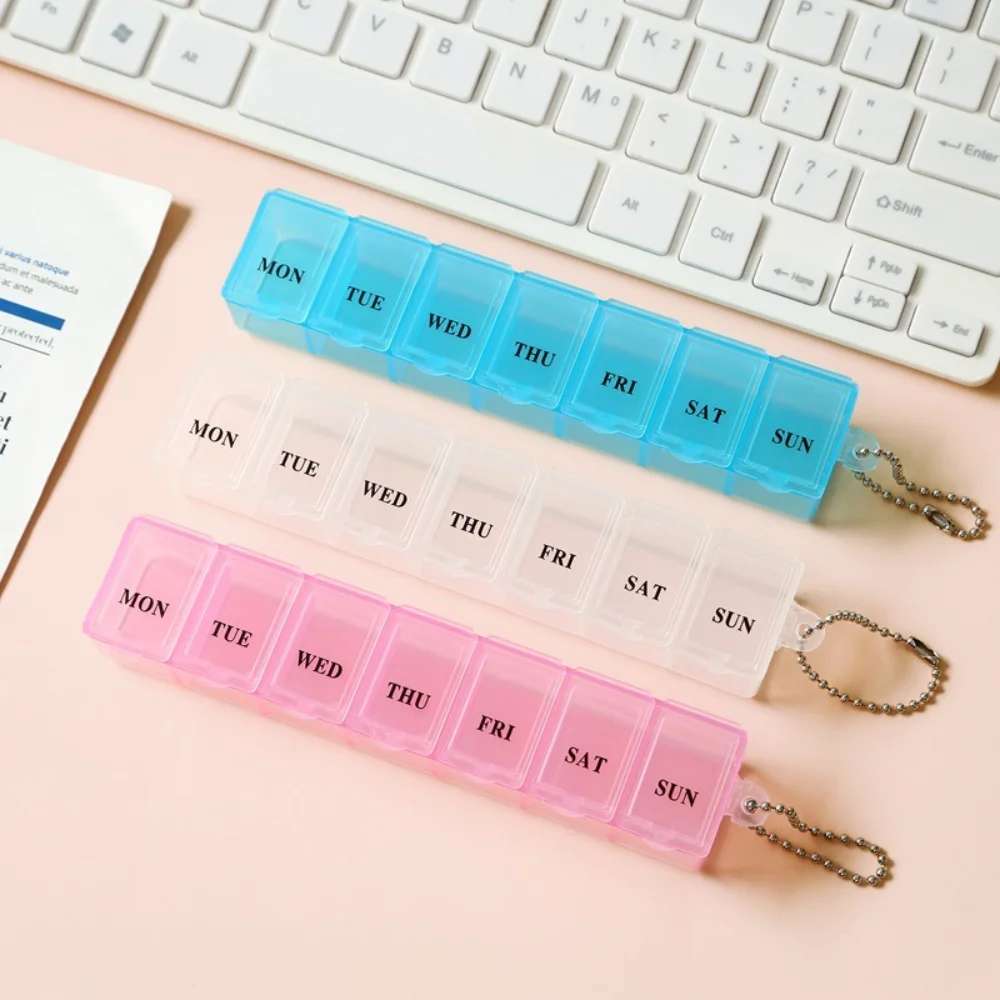 New Hot  Premuim Portable Travel Mini 7 Days 7 Grids Pill Container Box Cases Organizer Storage for Vitamin Medicine Fish Oils
