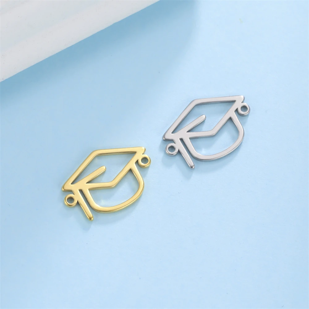 5pcs/Lot Wholesale Trencher Cap Pendants Bulk Accessories Stainless Steel Women Jewelry Charms Diy Bracelets Necklace Findings