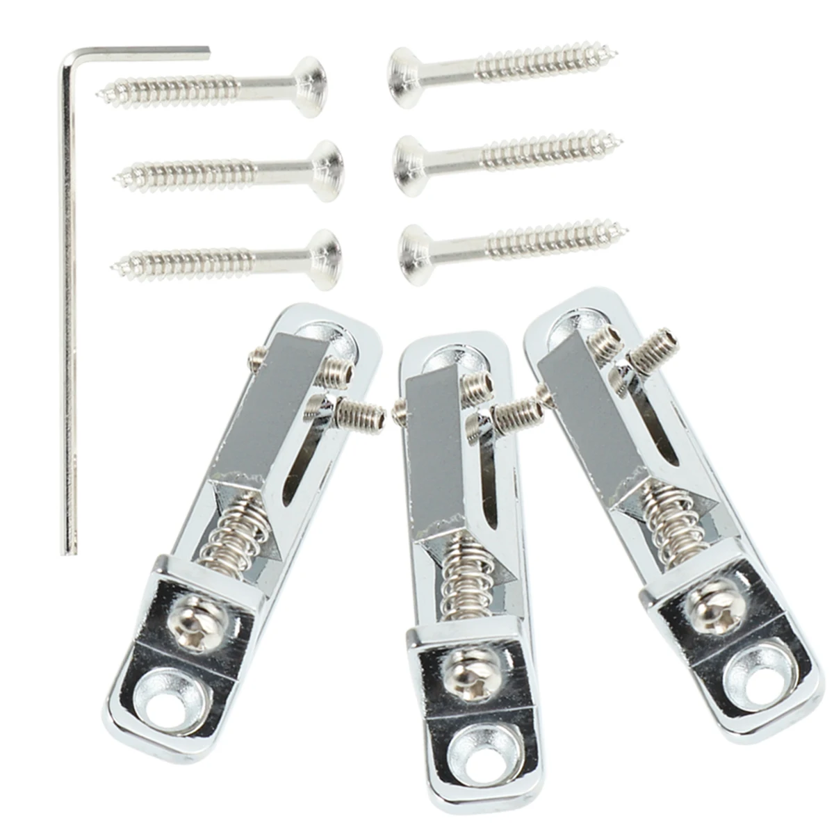 

Guitar Bridge Lightweight Durable Metal Smooth Polished Bass Archtop Electric Adjustable Rust Resistant String Rollers Guitar