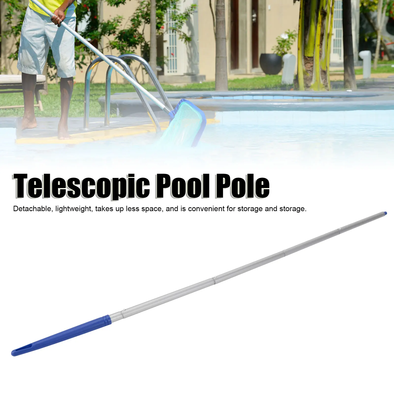 Pool Pole Rod Telescopic Swimming Extension Skimmer Cleaning Net Life Saving Extendable Expandable Nets Underwater Cleaner Poles