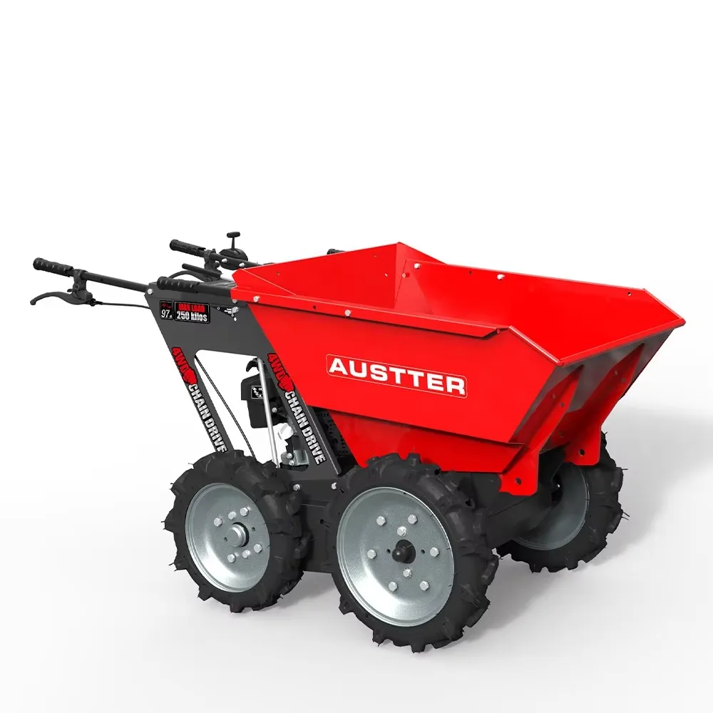 Hot Sale Multifunctional 4WD transmission petrol or electric customizable wheelbarrow  loader with dumper Engine