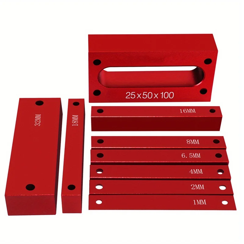 

Fonson Tools,9Pcs Metric Setup Blocks Height Gauge Set-Precision Setup Bar Blocks W/Size Marking-Stackable Woodworking Measuring