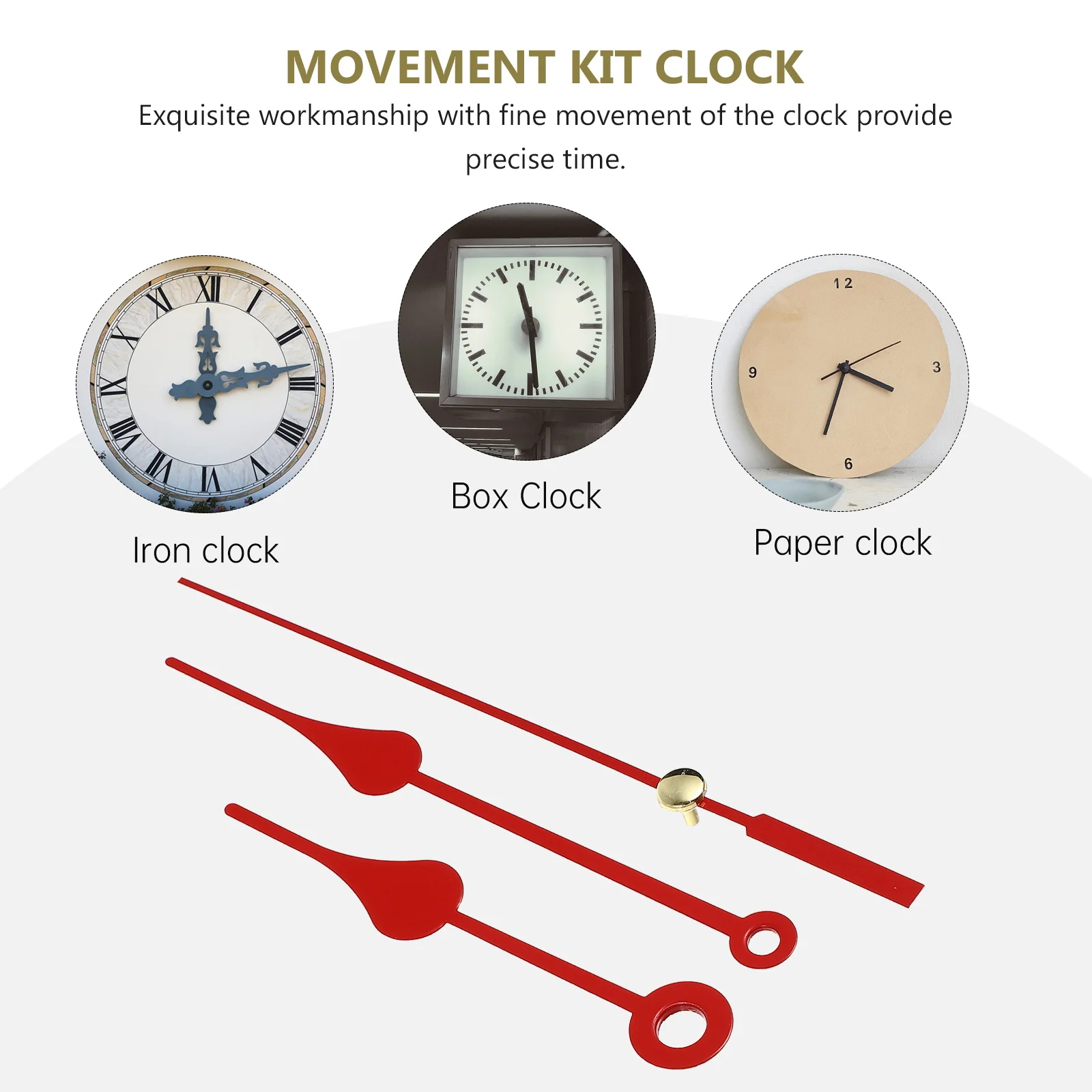 

Quartz Clock Movement Red Needle Silent Mute Design Replacement Kit Simple Elegant DIY Parts for Wall Desk Cross Stitch Clocks