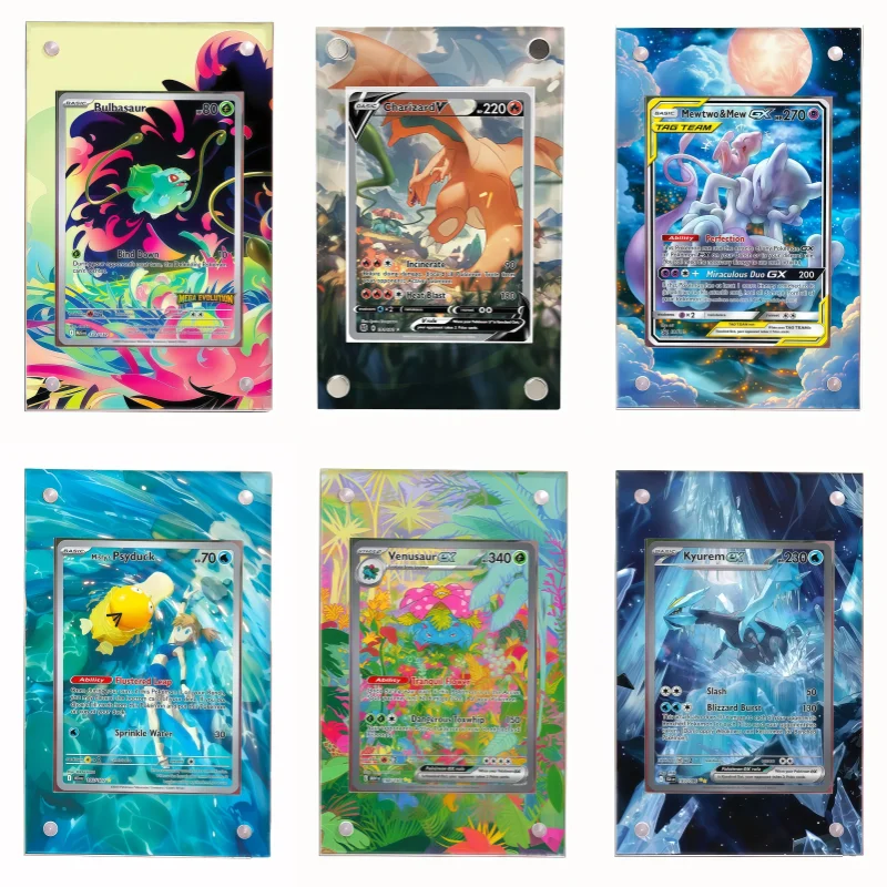 

Anime Art Display for Pokemon Charizard Blastoise Venusaur Mew Anime Game Expand Art Fans Gifts Acrylic Protective Case Keychain