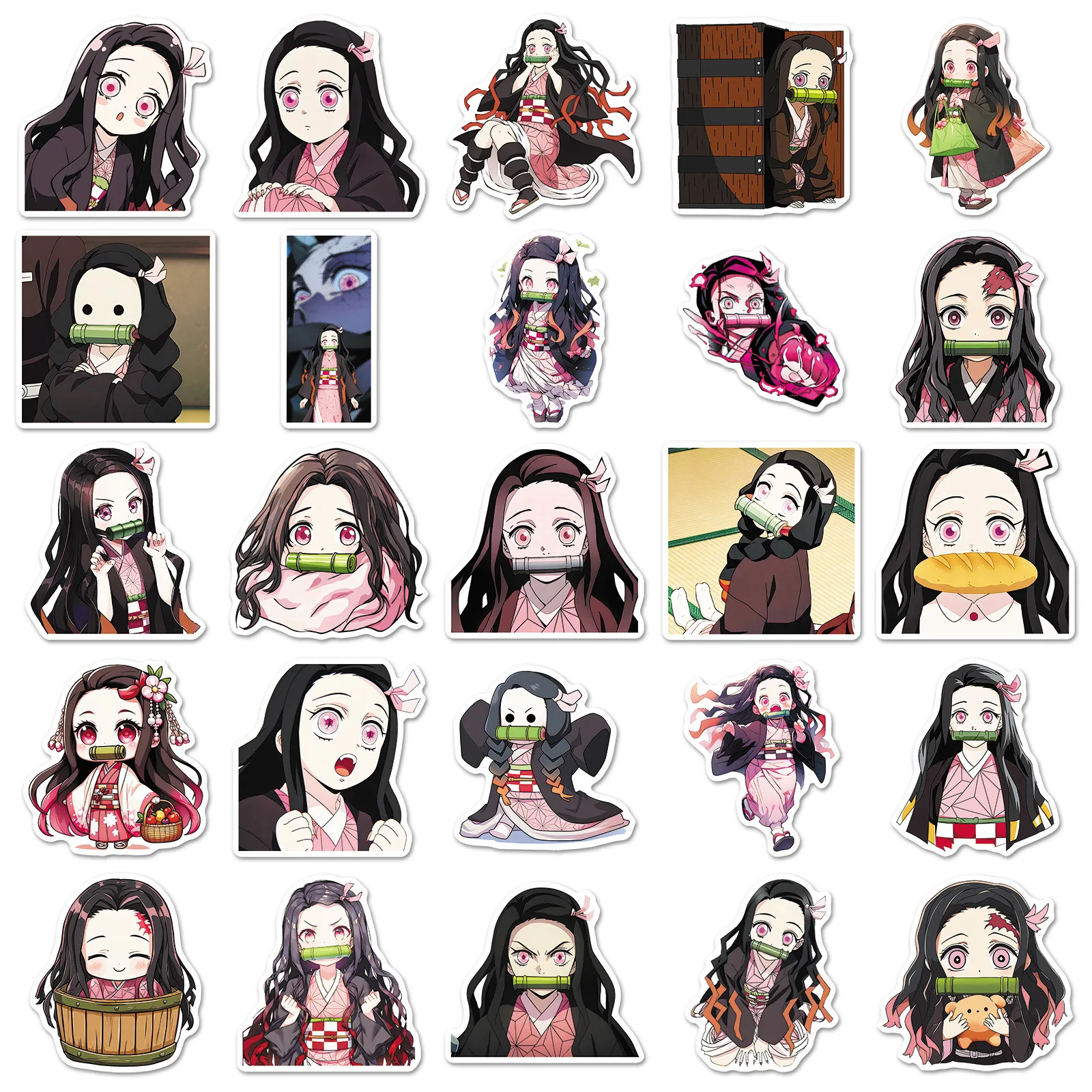 10/50PCS Demon Slayer: Nezuko graffiti sticker Personalized cartoon Japanese comic decoration laptop mobile phone  Kids Toy