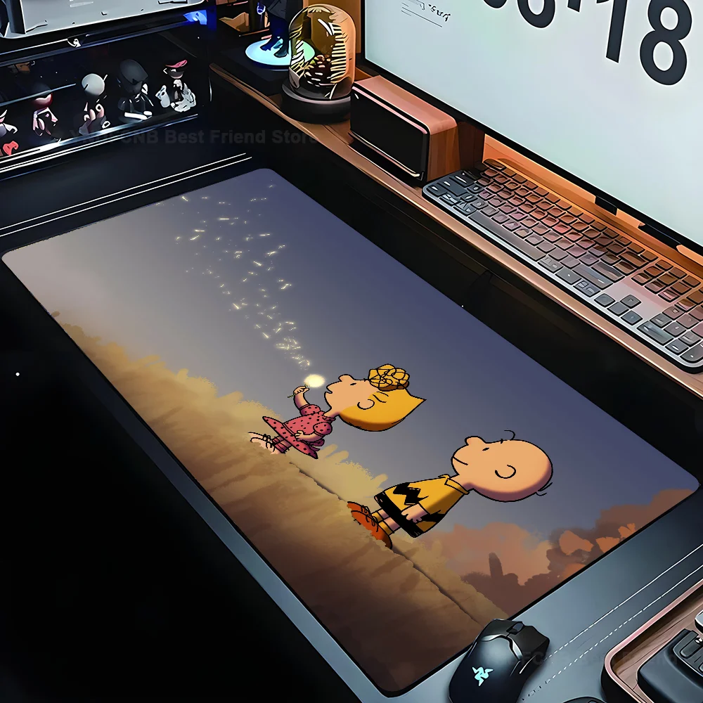 

MINISO Cartoon Mousepad Mouse Mat Desk Mat With Pad gaming accessories S-Snoopy Prime Gaming XXL Keyboard Pad