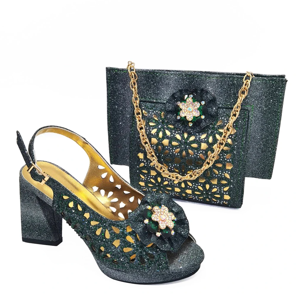 

Doershow beautiful new Italian Shoes With Matching Bags African Women Shoes and Bags Set For Prom Party Summer Sandal! HTG1-30