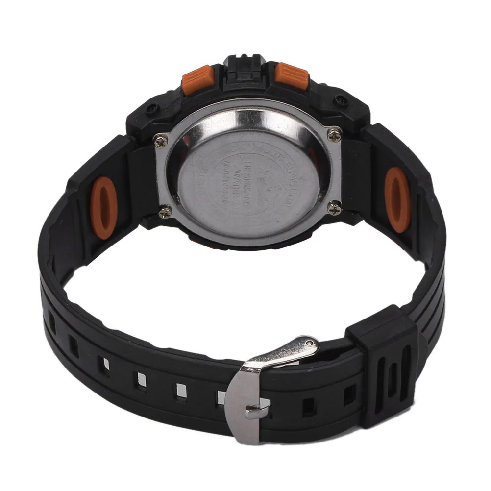 Students Sports Watch Orange Waterproof Multifunctional Luminous Digital Wristwatch for Alarm Stopwatch Calendar