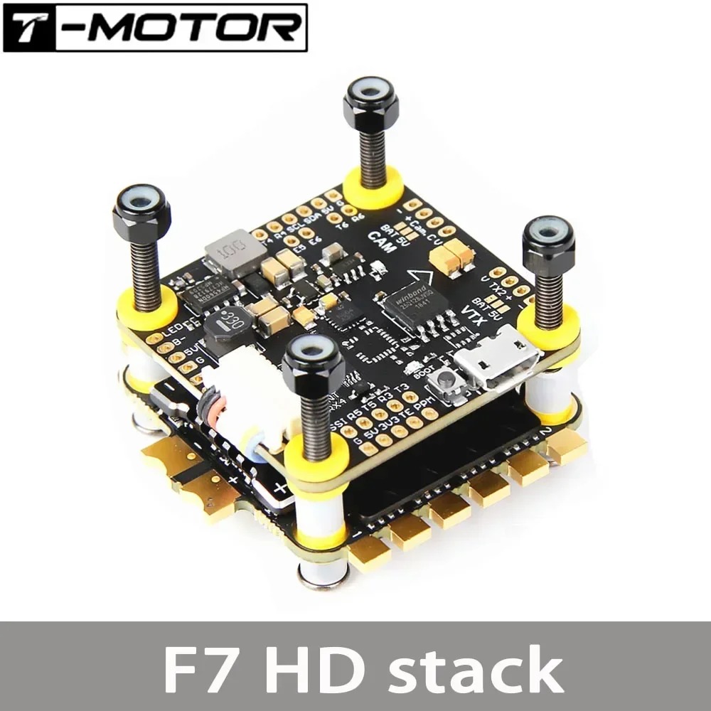 T-MOTOR F7 HD Stack F7 722 HD Flight Controller W/BMI270 swF55A Pro II 3-6S 4in1 Blheli_32 Brushless ESC for RC FPV Racing Drone