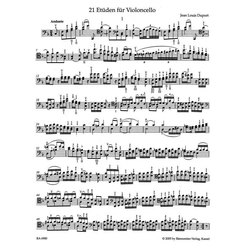 21 Etudes For Violoncello With An Accompaniment Of A 2nd Violoncello Ad Lib Barenreiter Barenreiter 9790006529988 Book