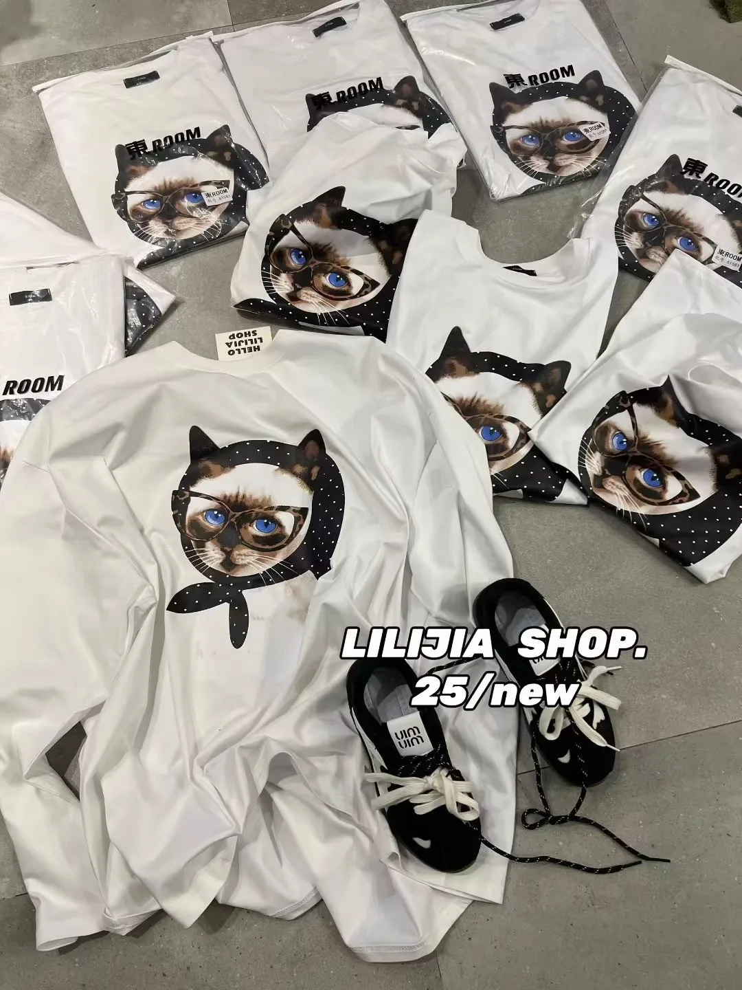 T-shirt lunga allentata con stampa Sve da donna Faionable Casual Versatile Autunno Nuovo arrivo Dongda Gate Girl's Top