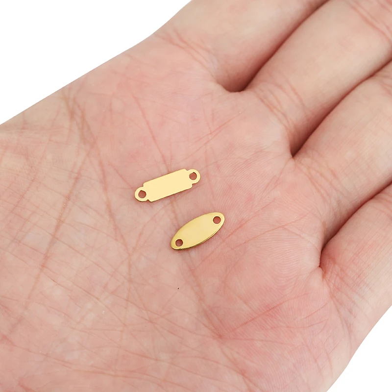 30 قطعة PVD لا تتلاشى أبدًا قلادة من الفولاذ المقاوم للصدأ موصلات المشابك مزدوجة الحفرة الكبيرة بار الروابط عصا سوار النتائج صنع المجوهرات