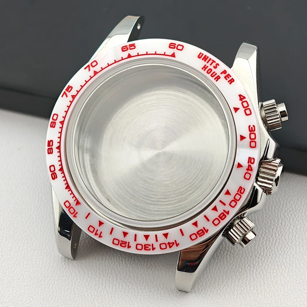 39,3 mm VK63 Silber/Gold Herrenuhren Stahlgehäuse FIT VK63 Uhrwerkgehäuse Uhrenzubehör Uhrenteile Passend für 20 mm Armband Uhrenbox