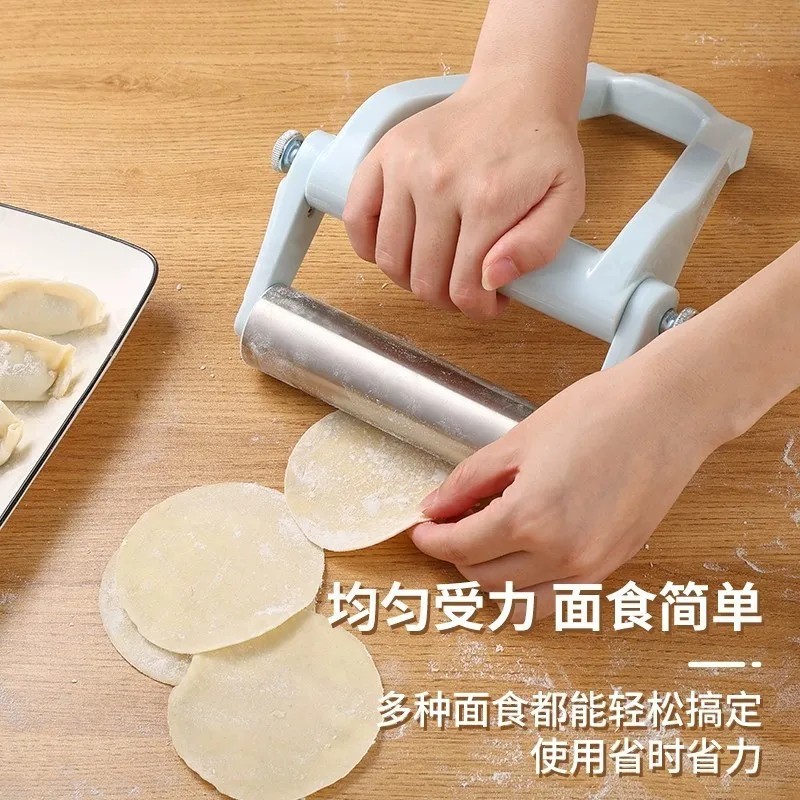 Non Stick Stainless Steel Rolling Pin, Food Grade Dough Roller for Dumpling and Pizza, Ergonomic Kitchen Tool