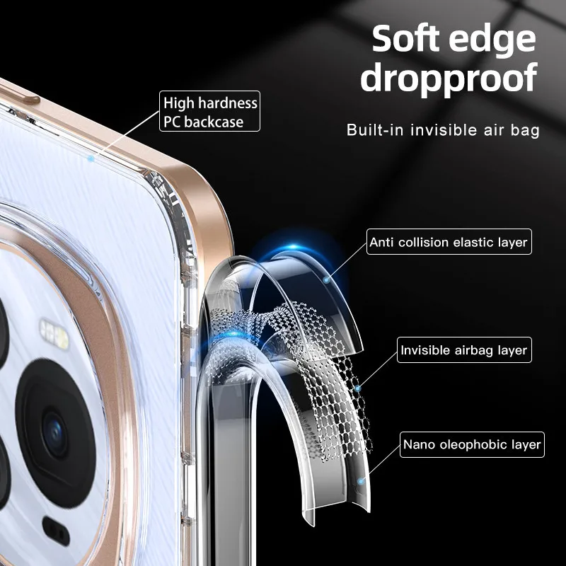 For Honor Magic 6 / 6 Pro Case ELVEV Beautiful Shockproof Hard PC + TPU Protective Wireless Charging Cover