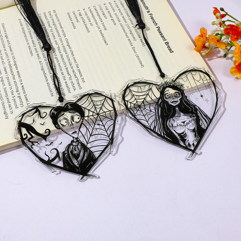 Acrylic Heart Bookmark - Zombie Bride Bookmark Animated Ahab Self-Core Reading Accessory Birthday Gift for a Friend