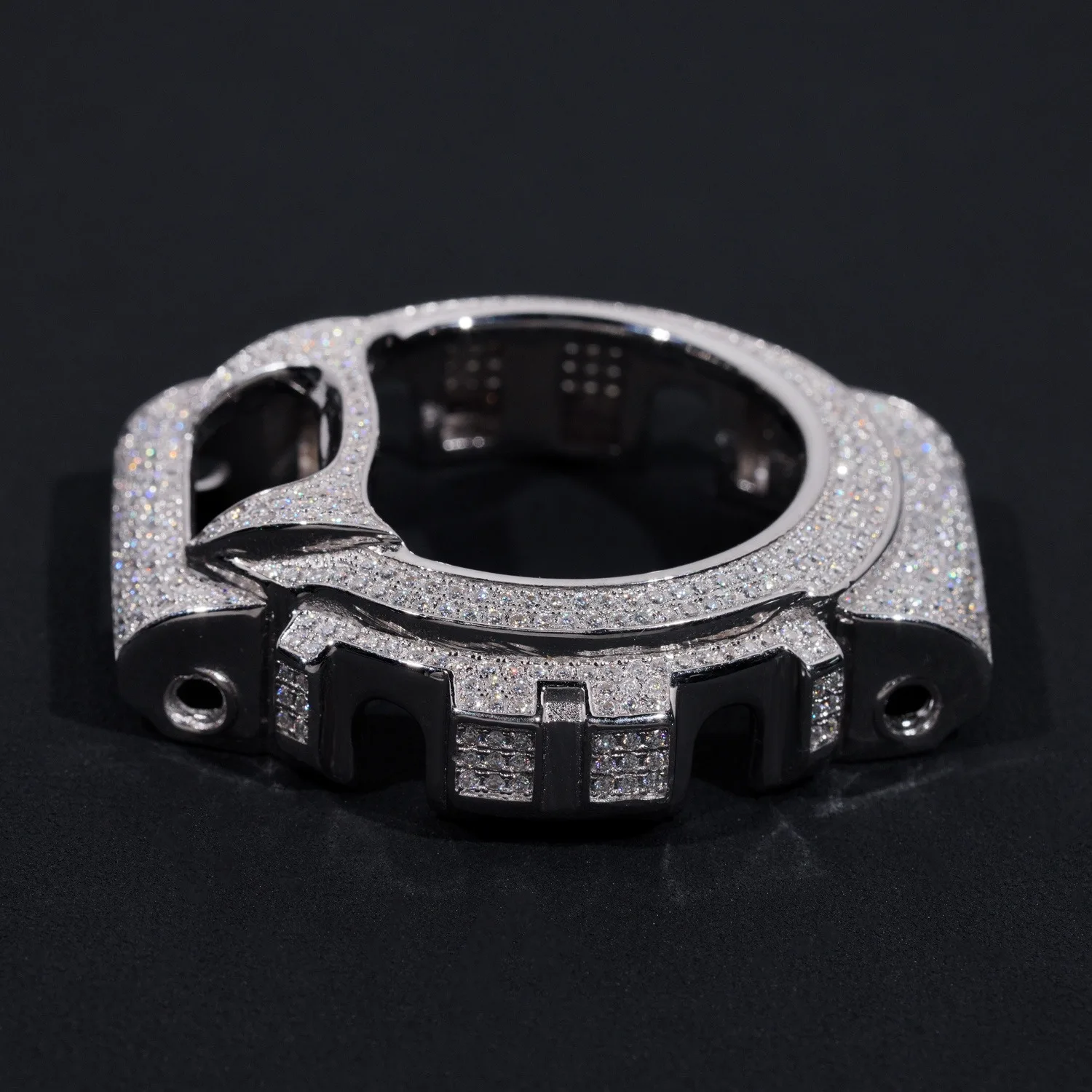 Iced-Out Watch Case: Full Moissanite Bling for G-Shock. Gold, Rose Gold & Silver. Ultimate Hip-Hop Jewelry Upgrade. Streetwear K