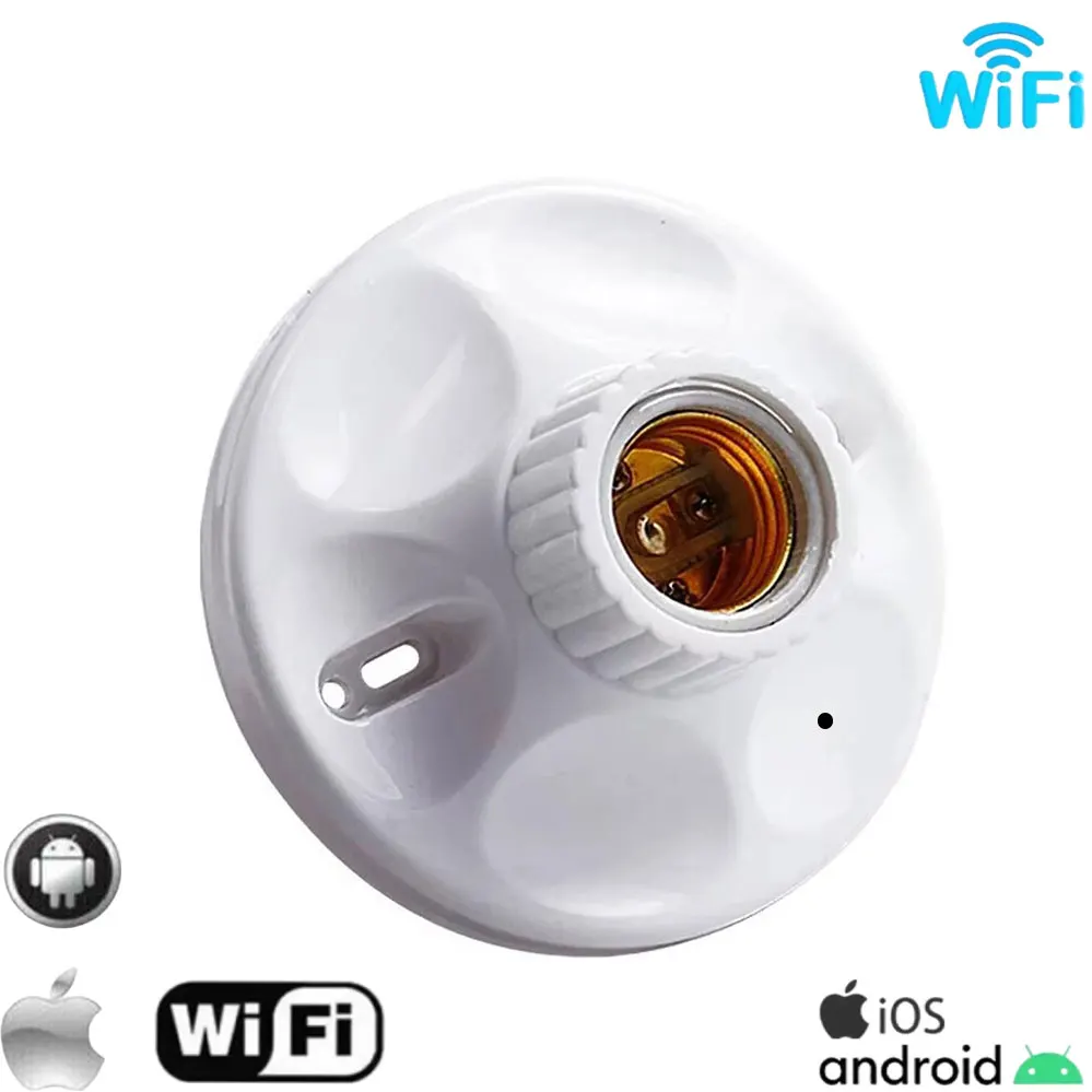 Multi Functional E27 Smart Lamp Holder, Multi-functional Socket, Wifi Control. Supports Ios And Android Phones.