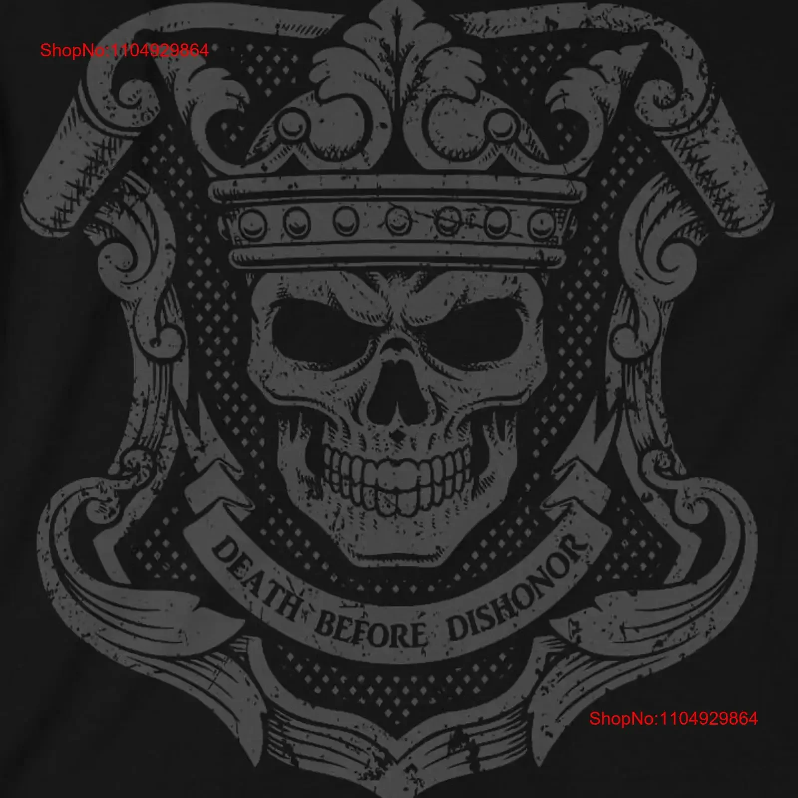 

Death Before Dishonor Softstyle T Shirt military patriot skull king vintage Washed Breathable Casual streetwear graphic