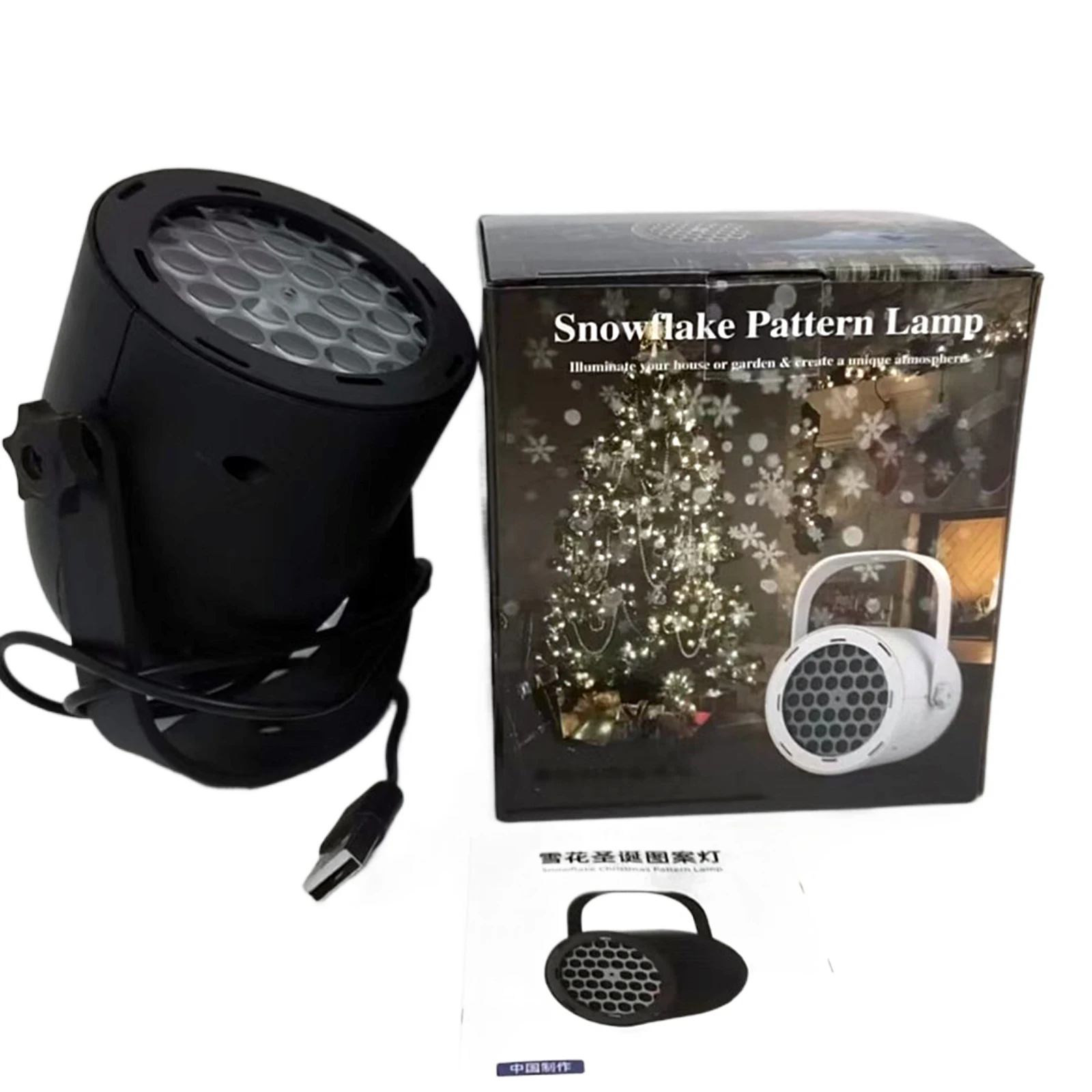 أضواء جهاز عرض عيد الميلاد 16 نمط مصباح الثلج الدوار عيد الميلاد الديناميكي الأبيض ندفة الثلج العارض تساقط الثلوج الأضواء المرحلة #6