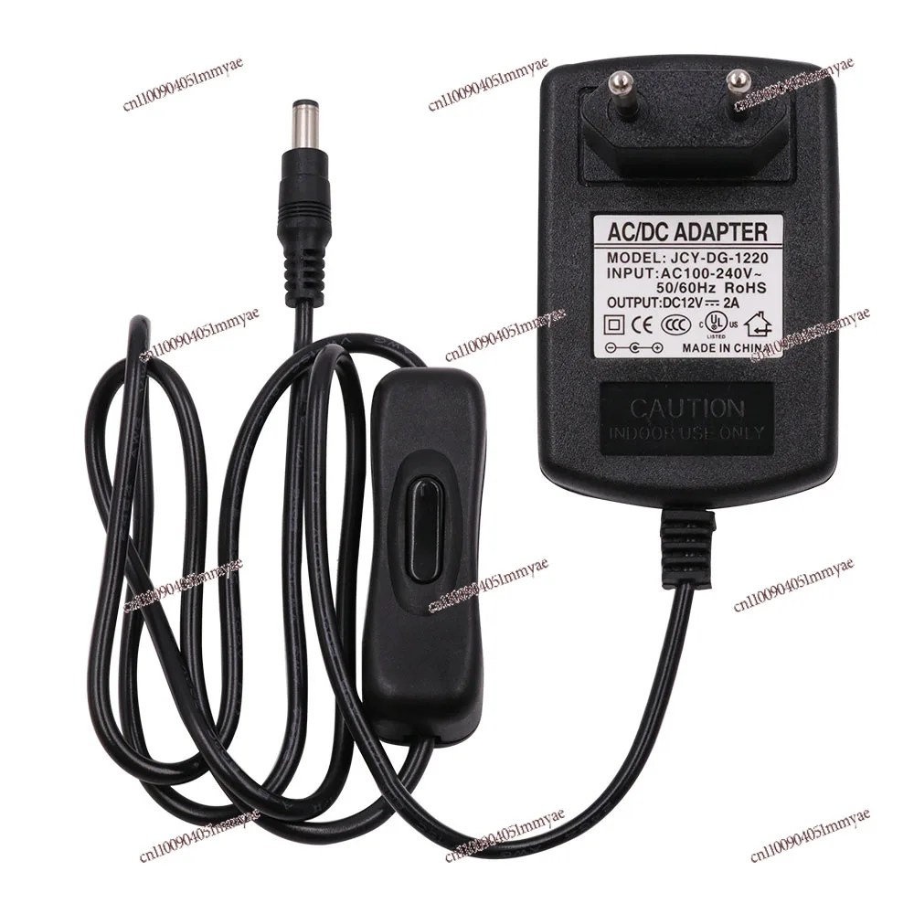 

12V 2A 3A Power Supply Adapter with ON OFF Switch Power Plug Cable 5.5x2.1mm DC Connector Inline Switching for LED Strip Light