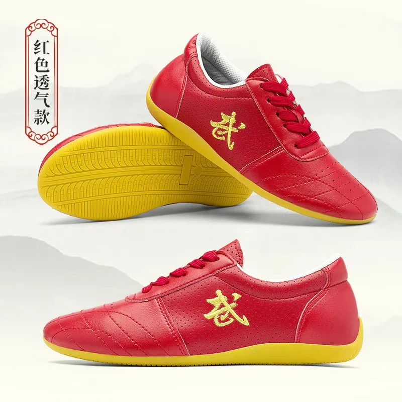 

Professional Martial Arts Shoe for Men Women Leather Taekwondo Shoes Unisex Soft Sole Tai Chi shoes Couples Kung fu shoes
