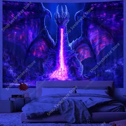 Psychedelic Animal Tapestry Dragon UV Reactive Tapestry Wall Hanging for Hippie Room Decor witchcraft supplies Gift for Friend