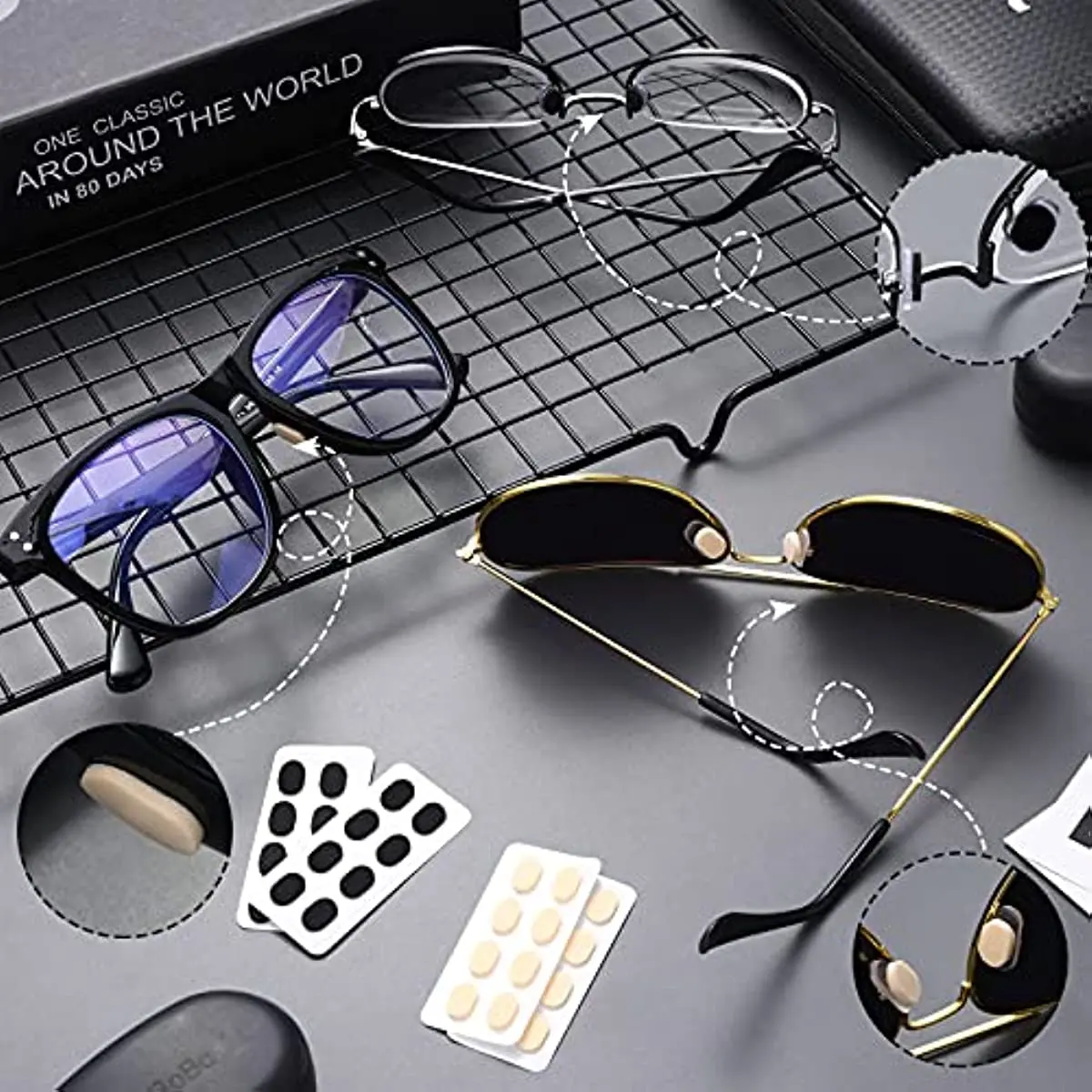 32 Pairs OOLVS Soft Foam Nose Pads Self Adhesive Non-Slip Eyeglass Nose Pads, Thin Nosepads for Eyeglasses Sunglasses Glasses